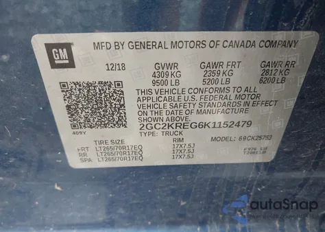 2019 Chevrolet Silverado Wt из США, поврежденный, VIN 2GC2KREG6K1152479